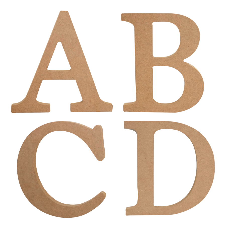Abecedario De Madera Letra 20 Cm.