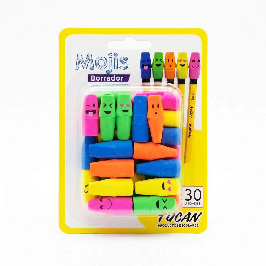 Borrador Capuchon Mojis 30 Uni