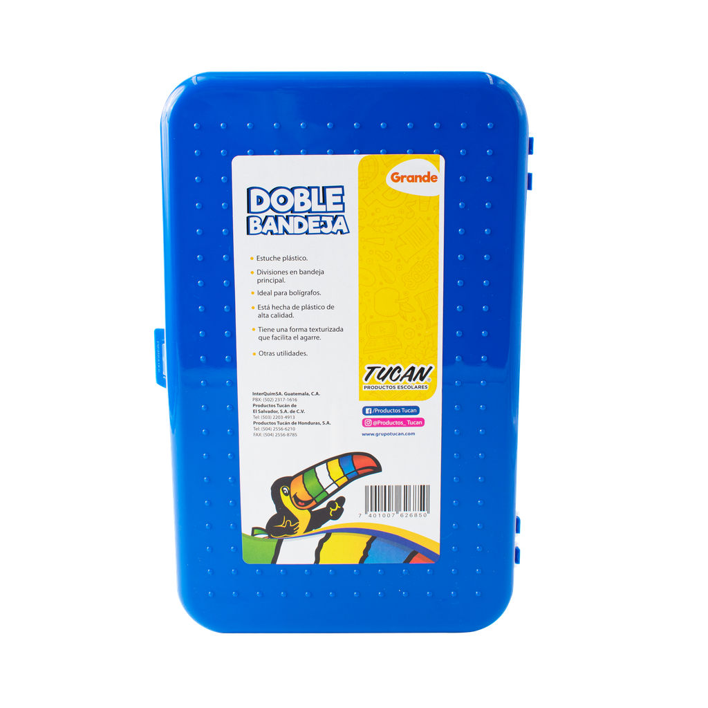 Estuche Plastico Lapices Grd Dbl Bandeja