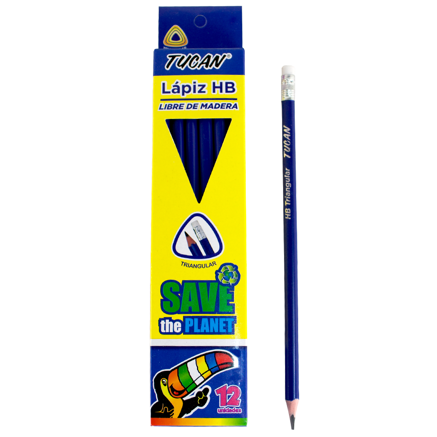 Lapiz Hb Triangular Libre De Madera Docena