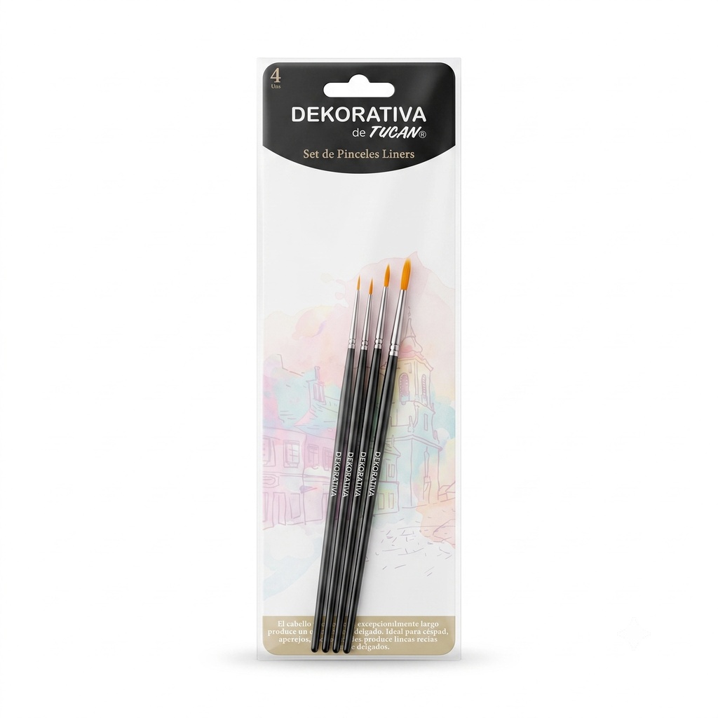 Pincel Taklon Liners 4 u Dekorativa