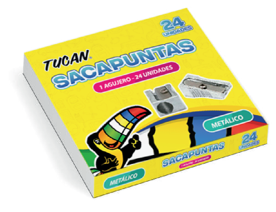 Sacapuntas Metalico Cuña 1 Agujero 24 Pcs