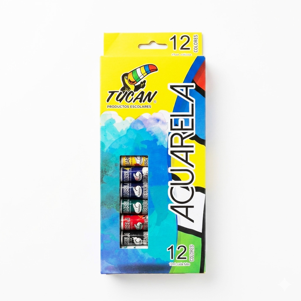 Acuarela En Tubo 12 Ml 12 Colores