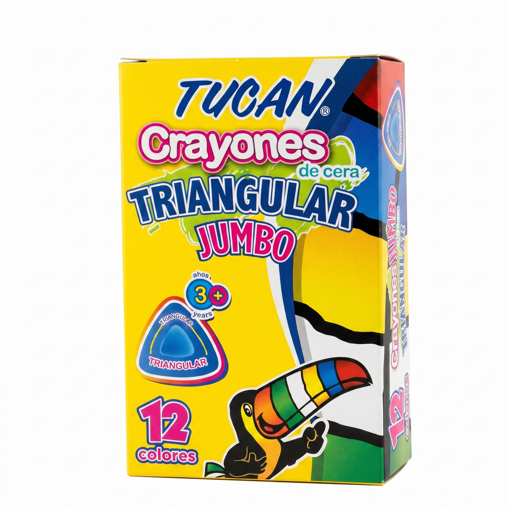 Crayon De Cera Jumbo Triangular 12 Color